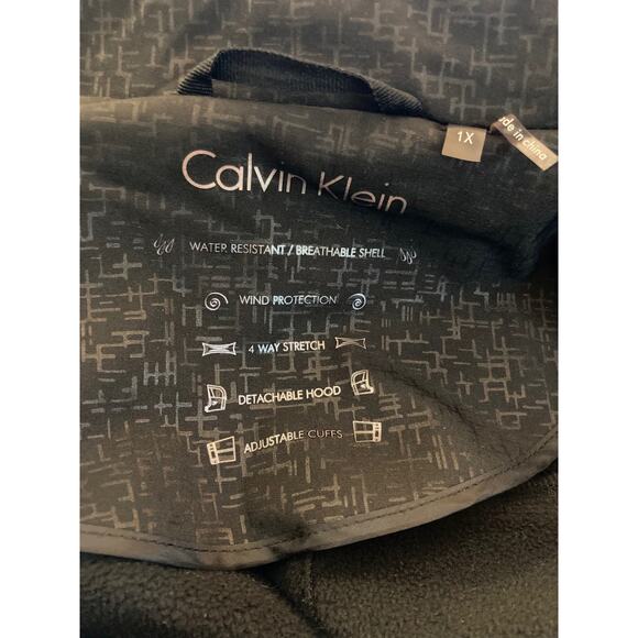 Calvin Klein Detachable Hood Water Resistant Breathable Jacket Sz 1X Black NWT - Picture 6 of 8